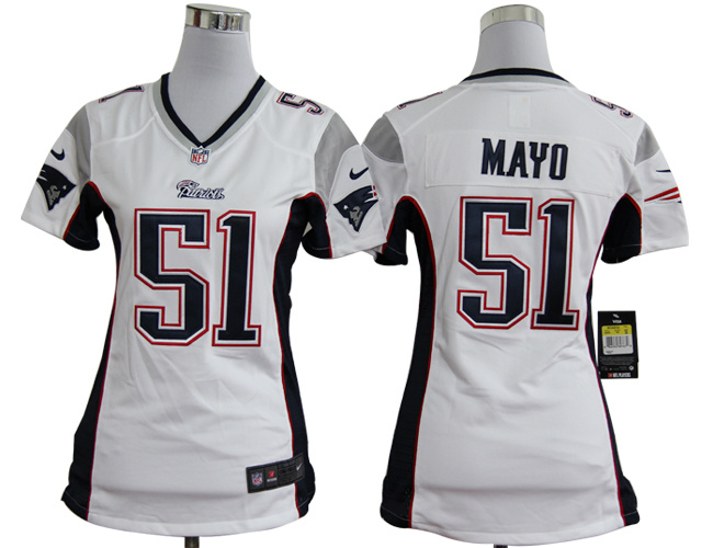 Nike Team Jersey New England Patriots 51 Jerod Mayo White Game